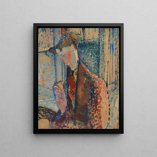 Study of daydreaming for the portrait of Frank Burty Haviland - Amedeo Modigliani — framed artwork on a wall