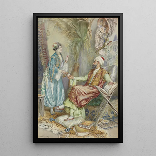 Reproduction of the painting L'heure du thé - Amedeo Simonetti