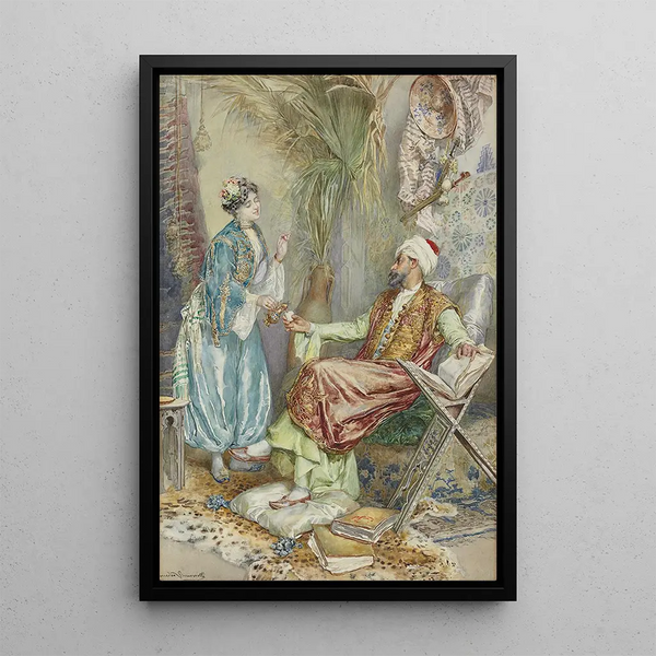 Reproduction of the painting L'heure du thé - Amedeo Simonetti