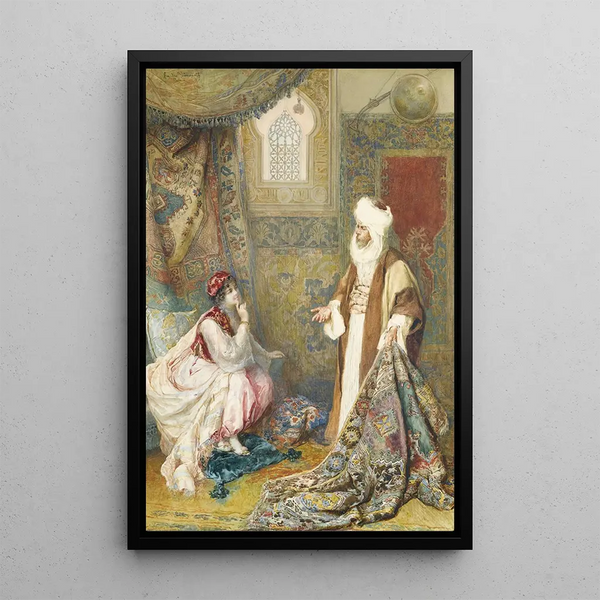 The Carpet Seller - Amedeo Simonetti — framed artwork on a wall