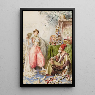 Reproduction of the painting The Shoemaker of the Harem - Amedeo Simonetti