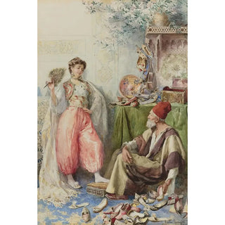Reproduction of the painting The Shoemaker of the Harem - Amedeo Simonetti