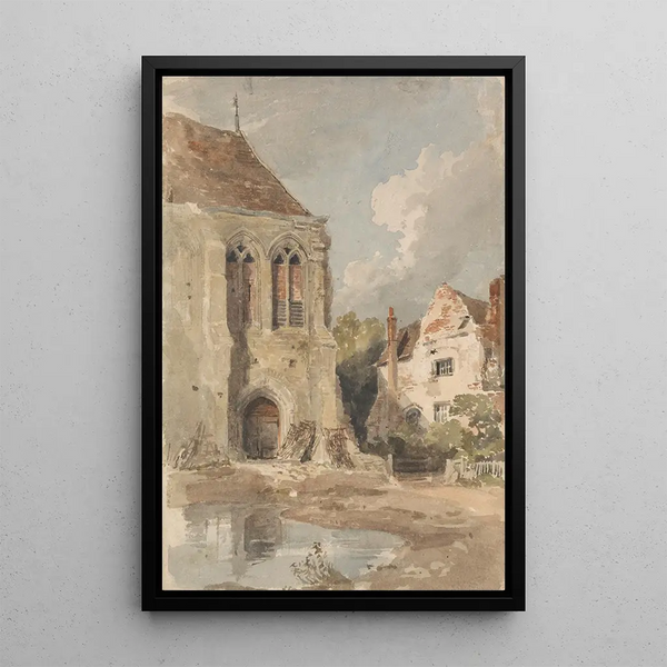 Reproduction of the painting Old Church and House - Amelia Long