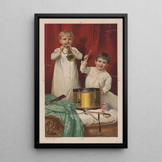 Joys of Christmas - American Lithograph Co — framed artwork on a wall
