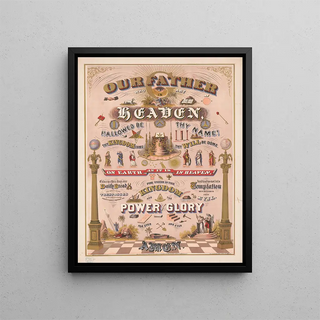 Notre Père qui es aux cieux - American Oleograph & Co.. — framed artwork on a wall