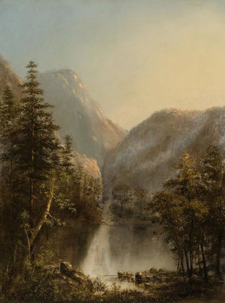 A lake in the mountains - American School — artwork view
