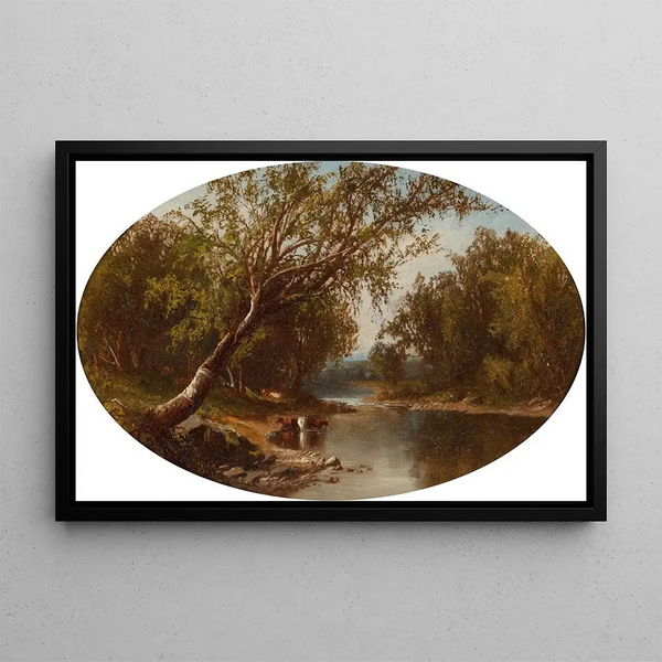 American School Cattle Drinking — framed artwork on a wall