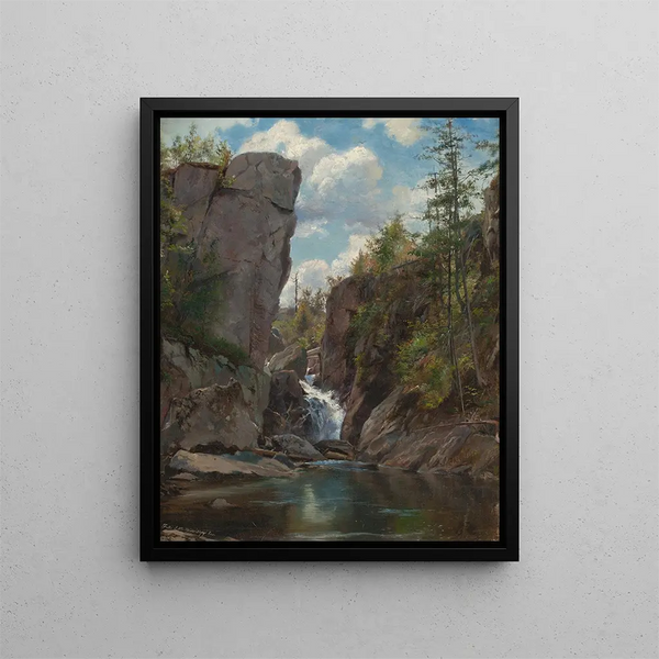 Mississippi Falls - American School — framed artwork on a wall
