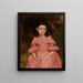 Girl with Curly Hair in a Pink Dress - American School — framed artwork on a wall