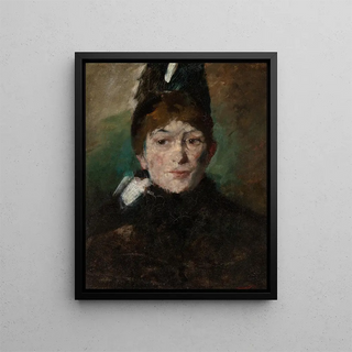 Portrait of a Lady - American School — framed artwork on a wall