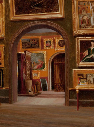 Interior studio painting, perhaps the Boston Athenaeum - American School — artwork view