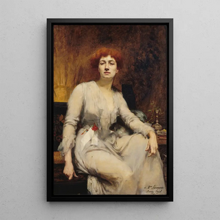Severine Caroline Rémy, wife of Guebhard, 1855-1929, known as socialist journalist - Amélie Beaury-Saurel — framed artwork on a wall