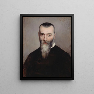 Portrait Painting of Alphonse Karr 1808-1890 Journalist and Writer - Amélie Burdin — framed artwork on a wall