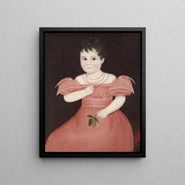 Girl in Pink - Ammi Phillips — framed artwork on a wall