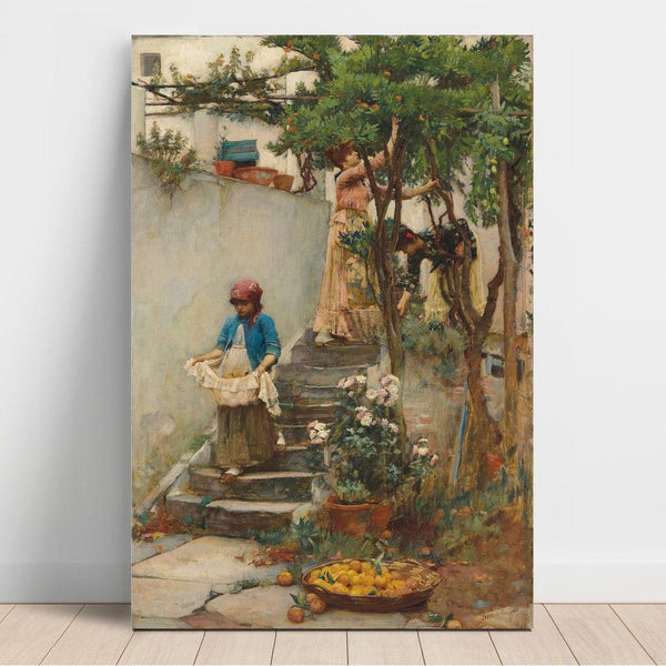 Reproduction of the painting An Orange Garden - John William Waterhouse