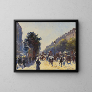 Boulevard des Italiens - Anatole Eugène Hillairet — framed artwork on a wall