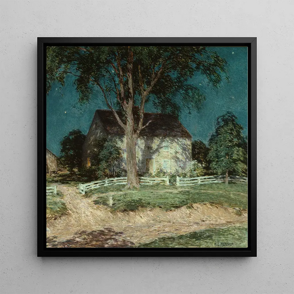 Old Farm, Connecticut - Willard Leroy Metcalf — framed artwork on a wall
