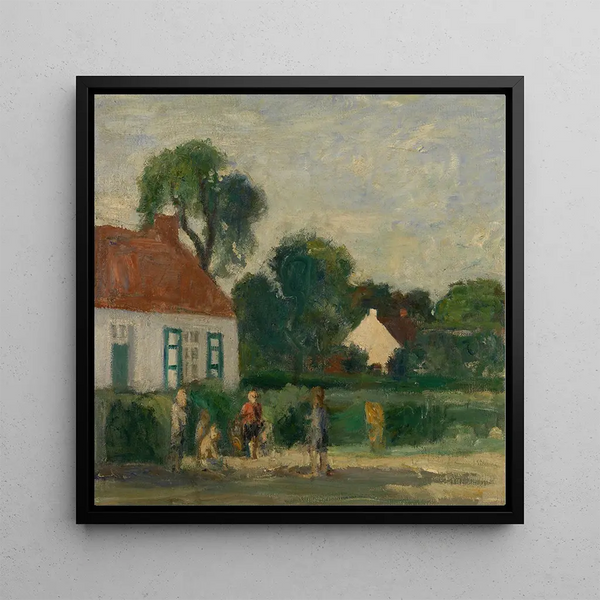 Old Road in Schilde - Albert Van Dyck — framed artwork on a wall
