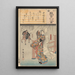 Adieux Femme à la porte homme partant - Andō Hiroshige — framed artwork on a wall