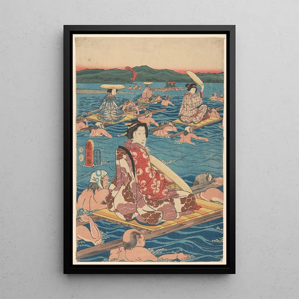 Reproduction of the painting Traversée d'une Large Rivière - Andō Hiroshige
