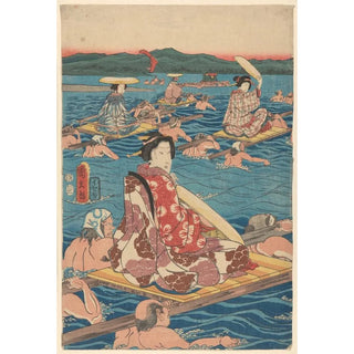 Reproduction of the painting Traversée d'une Large Rivière - Andō Hiroshige