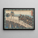 Gathering on the Bridge - Andō Hiroshige — framed artwork on a wall