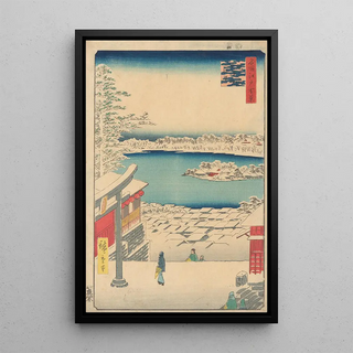 Island in the Snow - Andō Hiroshige — framed artwork on a wall