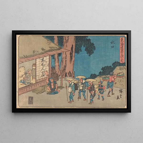 Minakuchi Painting - Andō Hiroshige — framed artwork on a wall