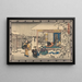 Oishi quittant la maison sous la neige - Andō Hiroshige — framed artwork on a wall