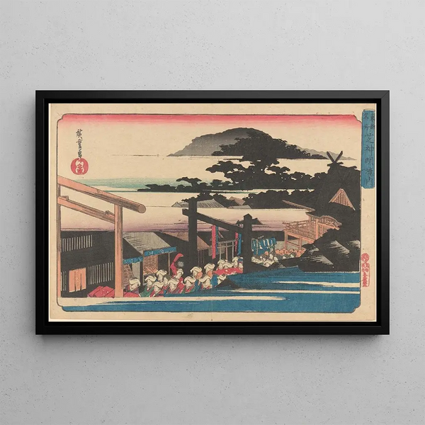 Famous Sites of Shiba Shimei - Andō Hiroshige — framed artwork on a wall