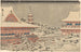 Two Red Pavilions in the Snow - Andō Hiroshige — artwork view
