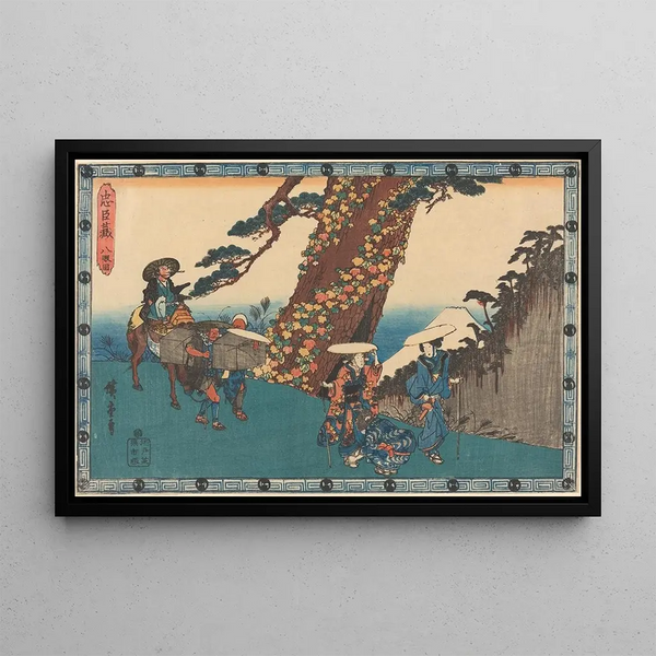 Wedding procession painting - Andō Hiroshige — framed artwork on a wall