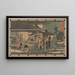 Yoshiwara Cinq Ronin Six Femmes - Andō Hiroshige — framed artwork on a wall