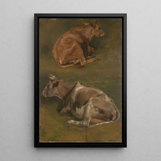Reproduction of the painting Study of Cows - Anders Askevold