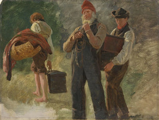 Study of peasants carrying loads - Anders Askevold — artwork view
