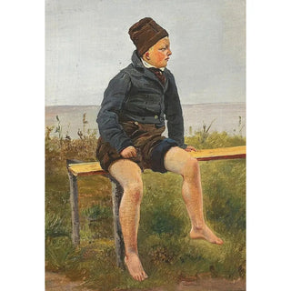 Reproduction of the painting A Boy Fisherman - Anders Christian Lunde