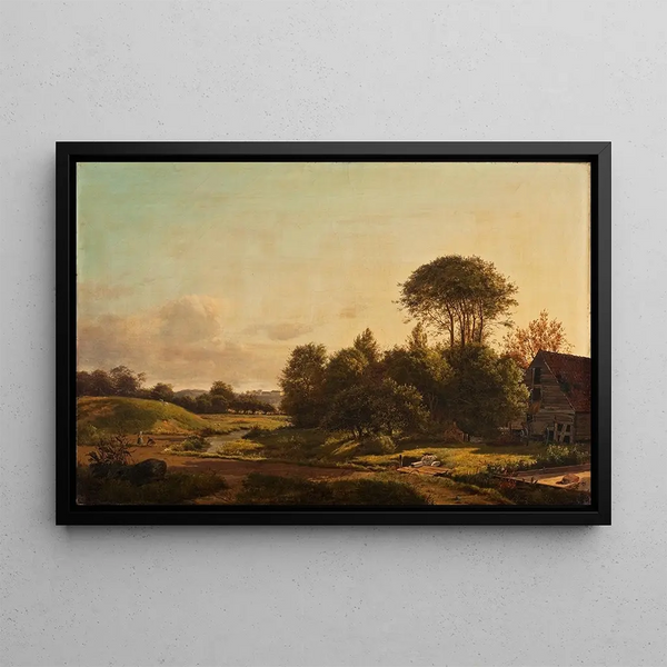 View of Frederiksberg Palace from the surroundings of Ladegaardsvej - Anders Christian Lunde — framed artwork on a wall