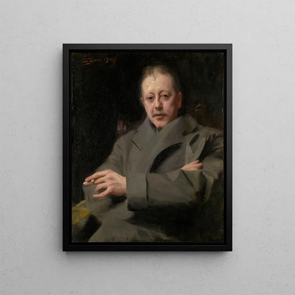 Study of a Man's Portrait - Anders Zorn — framed artwork on a wall