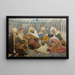 L'Exorcisme painting, Arab musicians banishing djinns from a child's body - André Brouillet — framed artwork on a wall