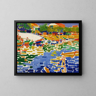 Boats moored at l'Estaque - André Derain — framed artwork on a wall