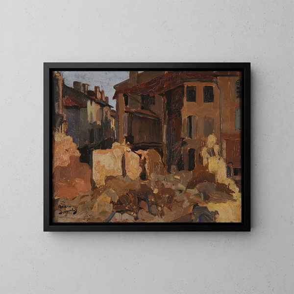 Ruins of Mautrot Street - André Victor Édouard Devambez — framed artwork on a wall
