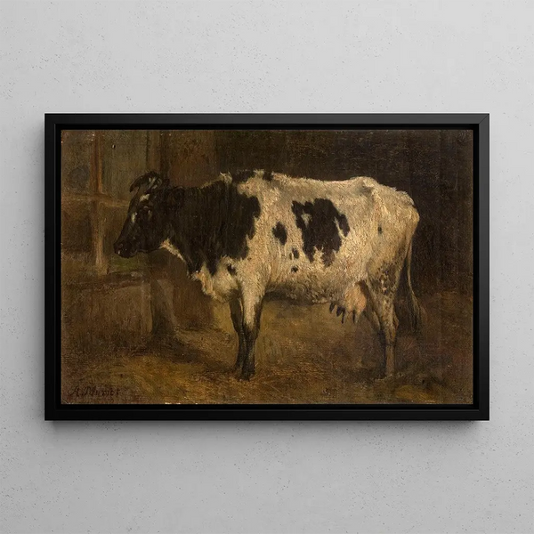 Cow - André Plumot — framed artwork on a wall