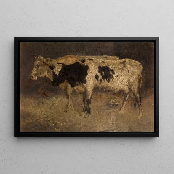Cows - André Plumot — framed artwork on a wall