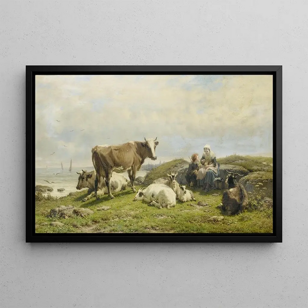 Their daily bread - André Plumot — framed artwork on a wall