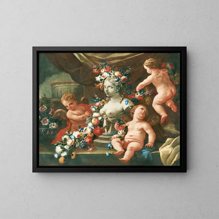 Allegory of Sculpture - Andrea Belvedere — framed artwork on a wall
