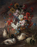 Floral Still Life with a Parrot and Ducks - Andrea Belvedere — artwork view