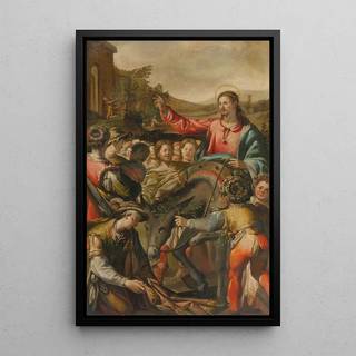 The Entry of Christ into Jerusalem - Andrea Boscoli — framed artwork on a wall