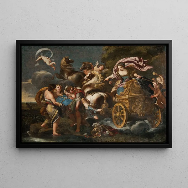 Armide enlève Renaud - Andrea Camassei — framed artwork on a wall
