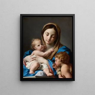 The Virgin and Child with Saint John the Baptist - Andrea Casali — framed artwork on a wall