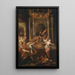 a Trojan War scene: The Death of King Priam - Andrea Celesti — framed artwork on a wall